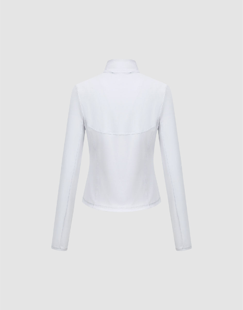 Zipper Front Stand Collar Shirt