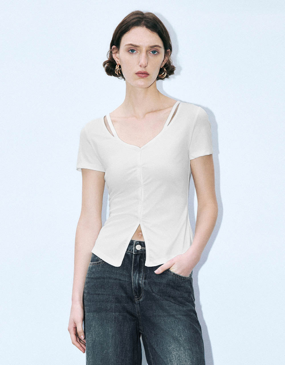 V-Neck A-Line Shirt