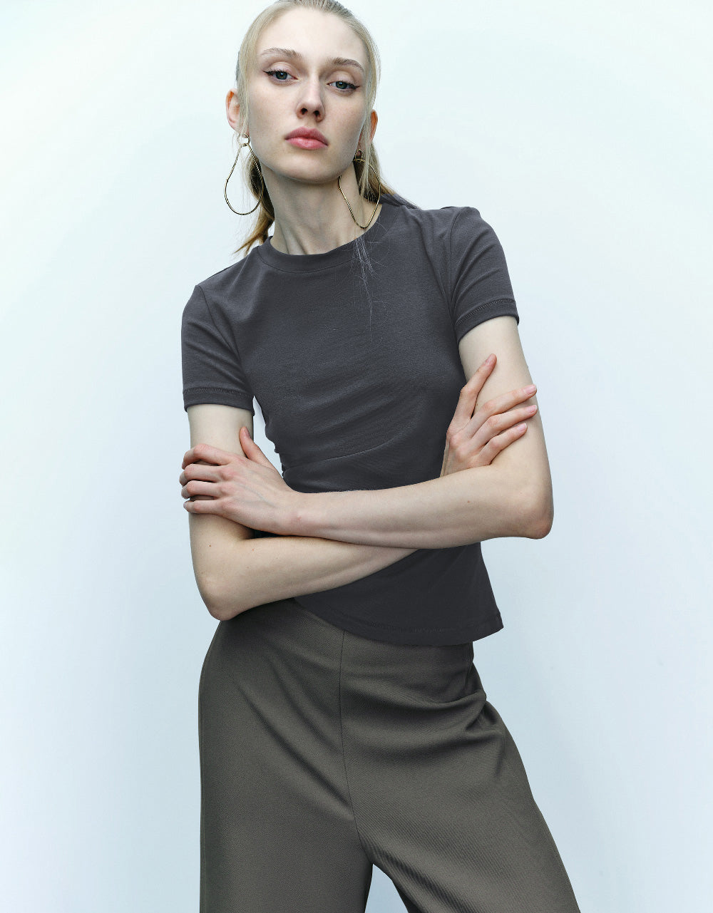 Asymmetric Ruched T-Shirt