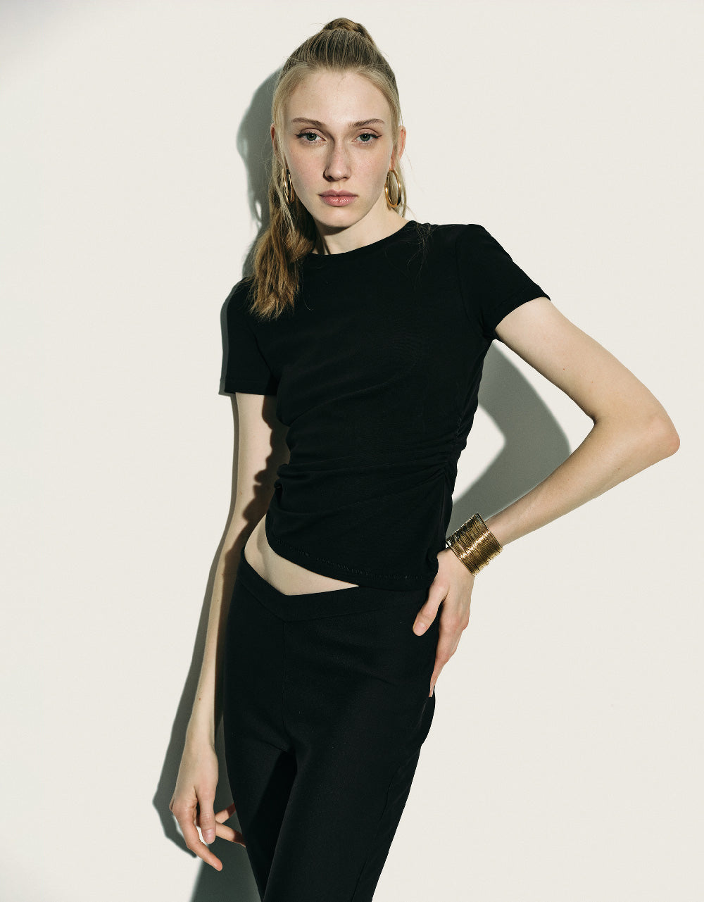 Asymmetric Ruched T-Shirt