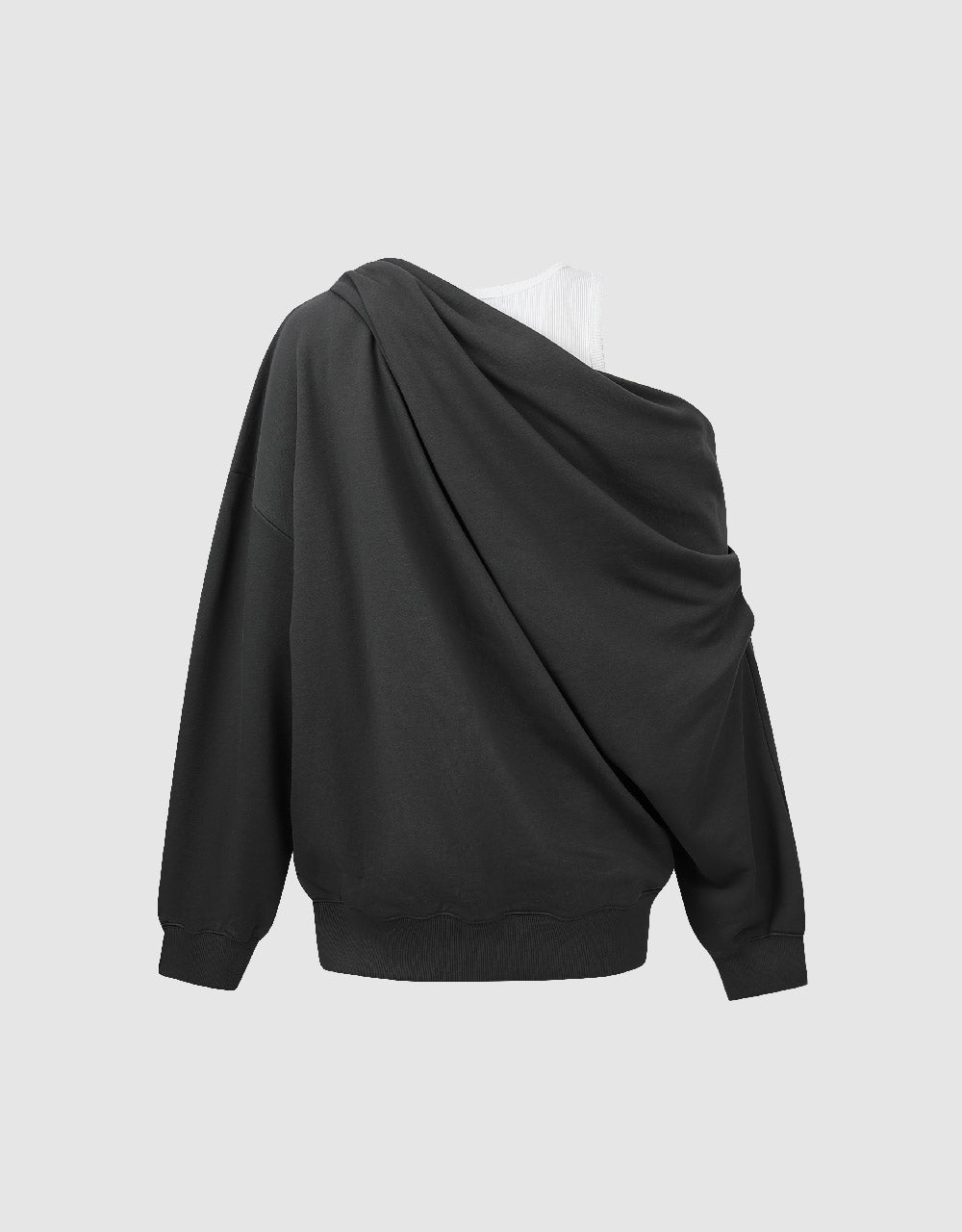 Drop Shoulder Sleeve Crew Neck Loose Sweatshirt