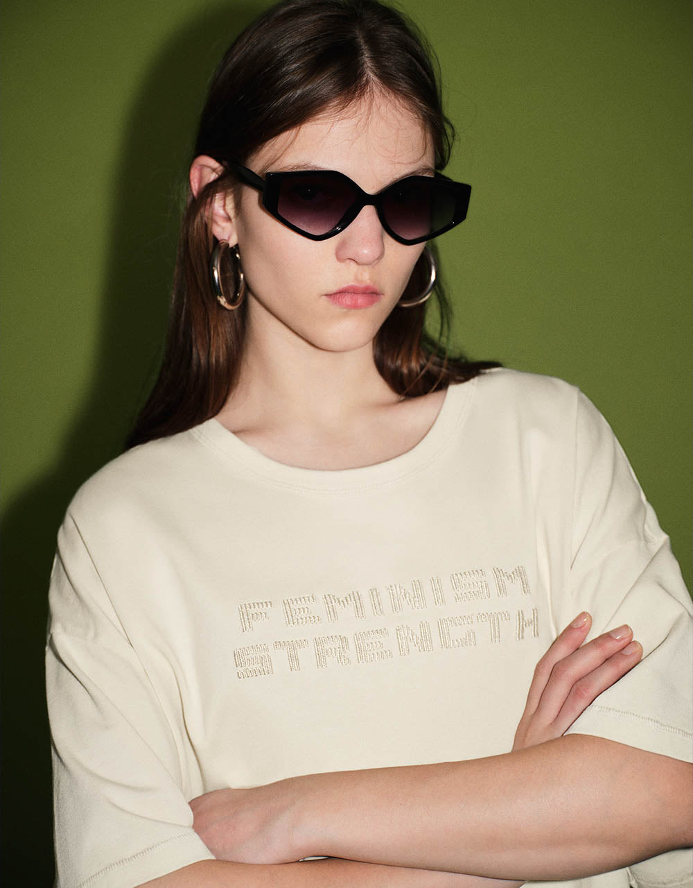 Letter Printed Crew Neck T-Shirt