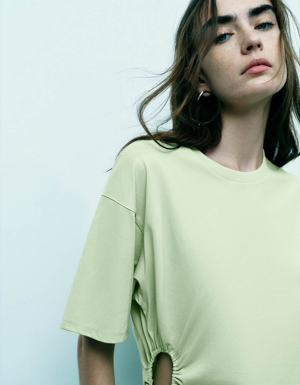 Asymmetric Crew Neck Loose T-Shirt