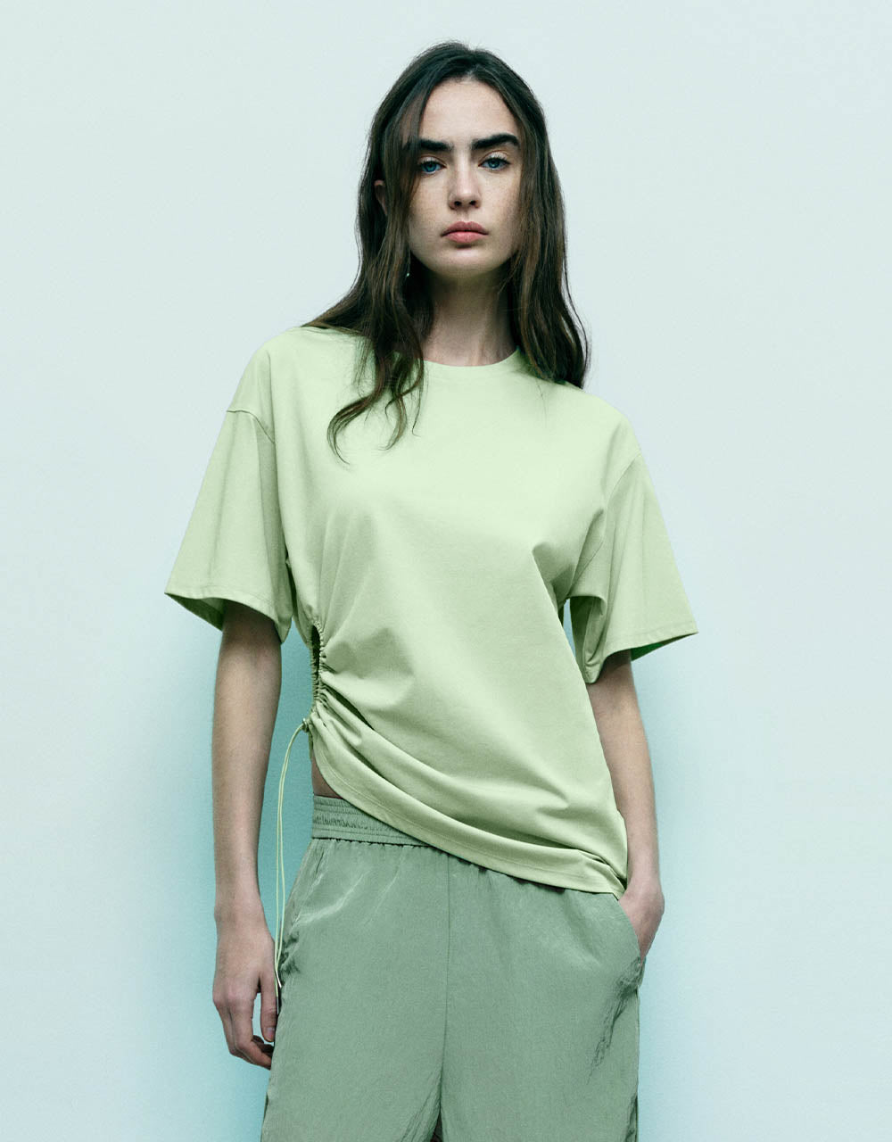 Asymmetric Crew Neck Loose T-Shirt