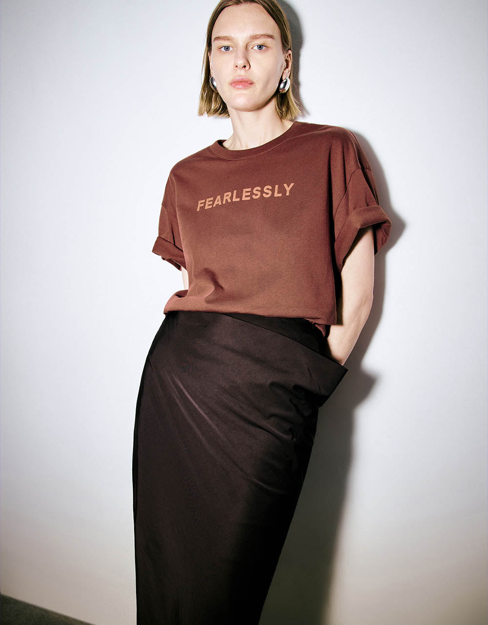 Letter Printed Crew Neck T-Shirt