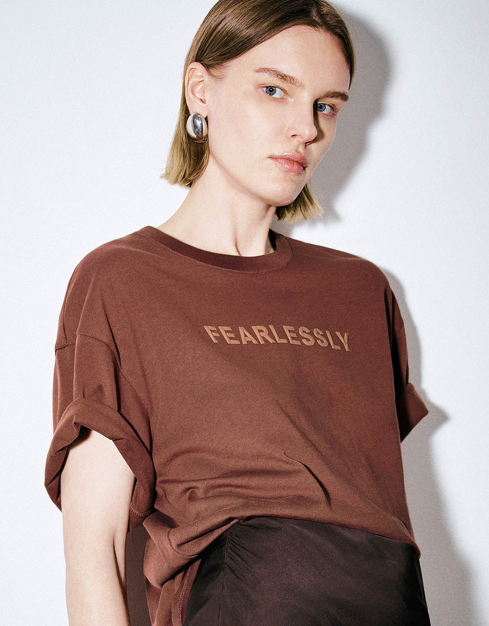 Letter Printed Crew Neck T-Shirt