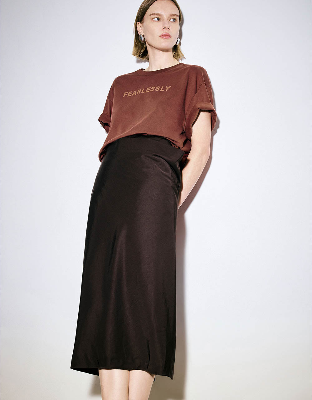 Letter Printed Crew Neck T-Shirt