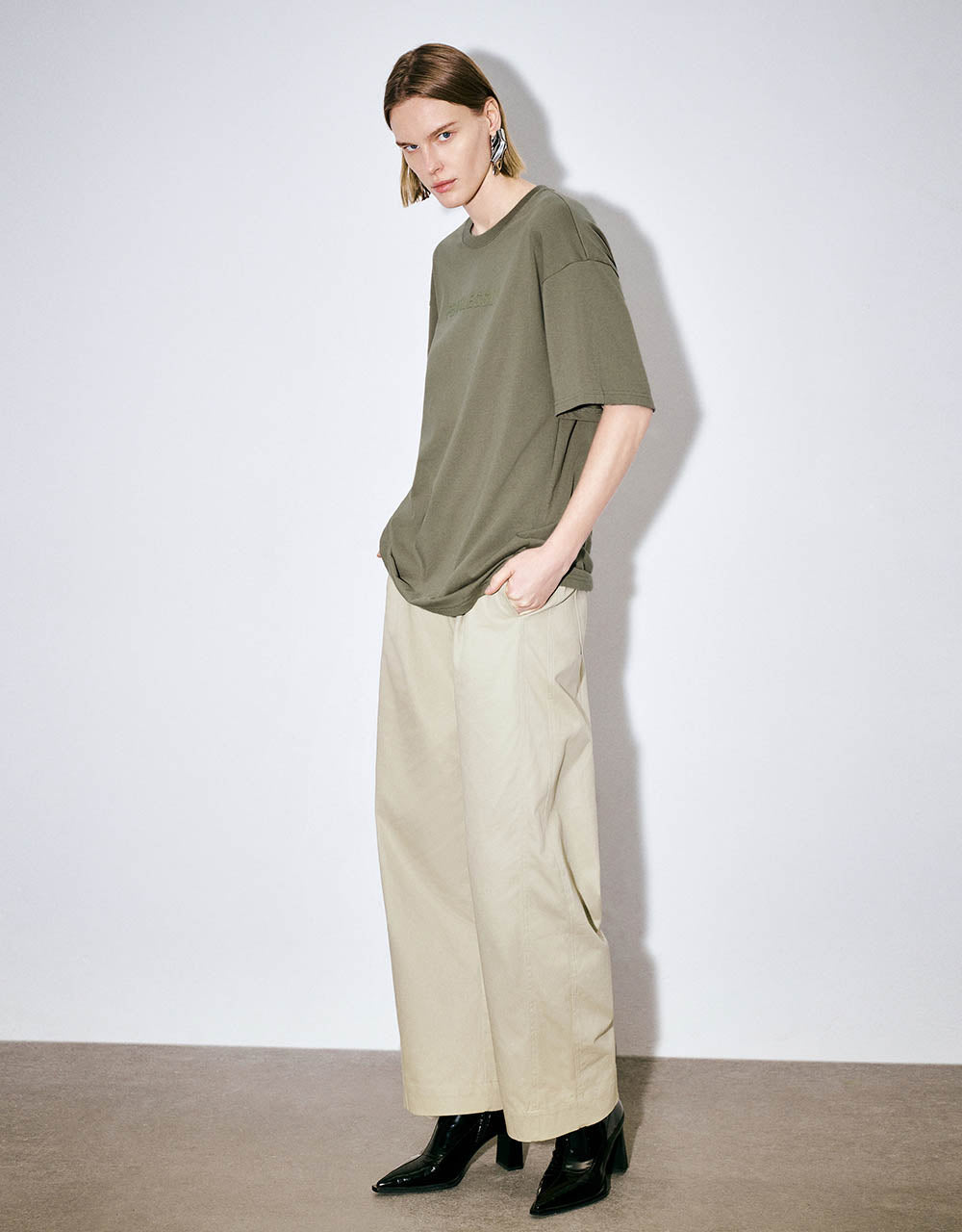 Letter Printed Crew Neck T-Shirt