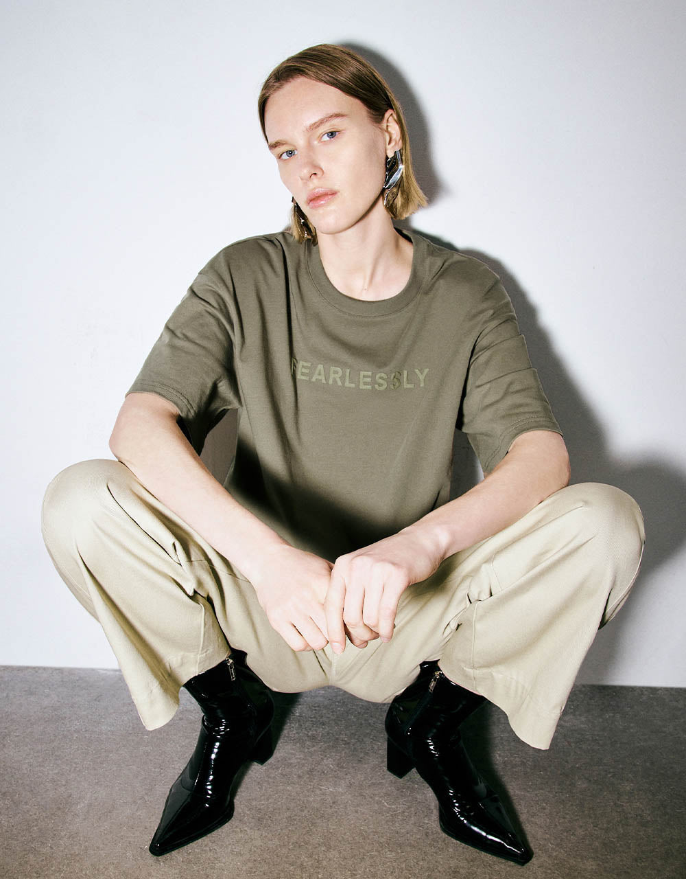 Letter Printed Crew Neck T-Shirt