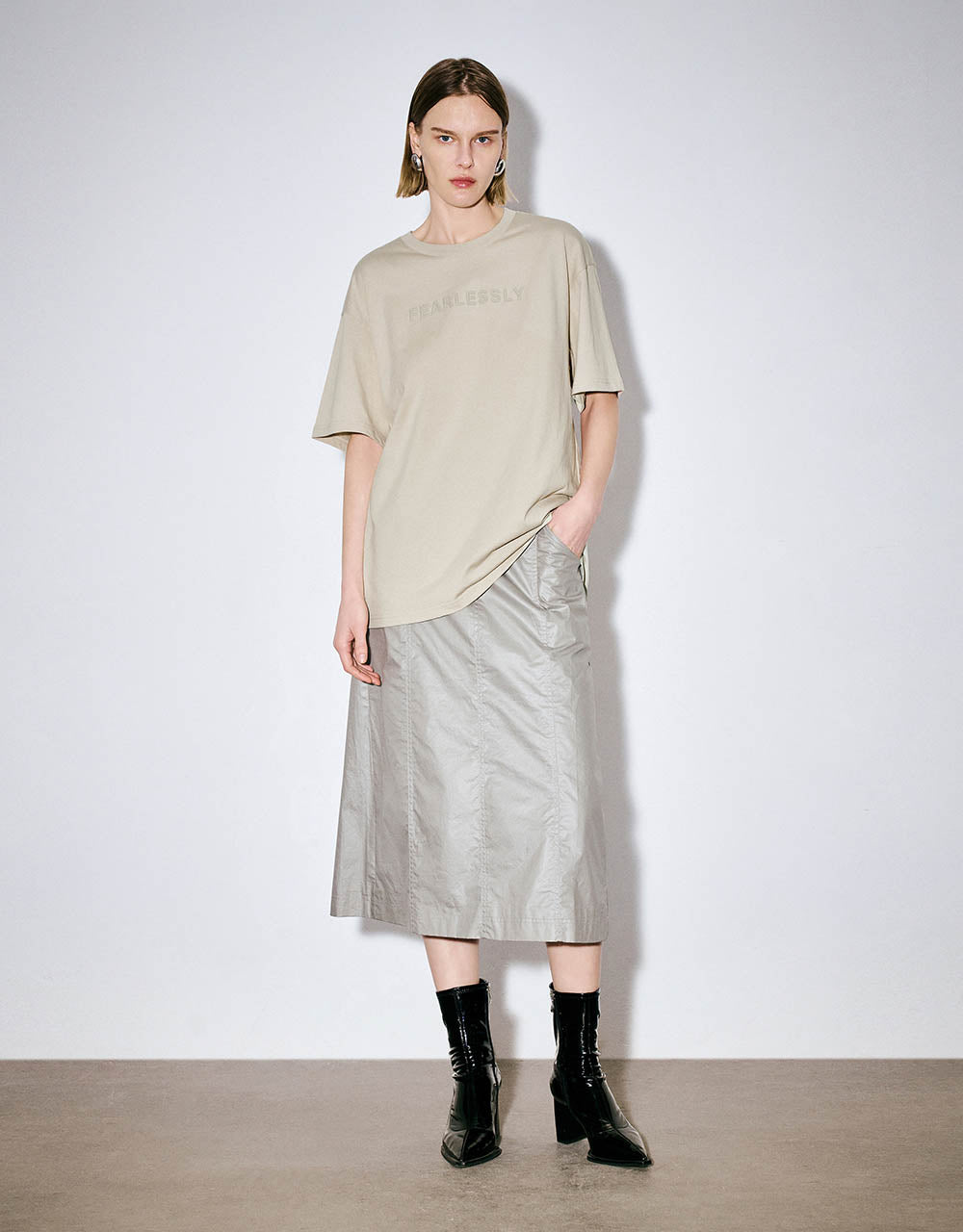 Letter Printed Crew Neck T-Shirt