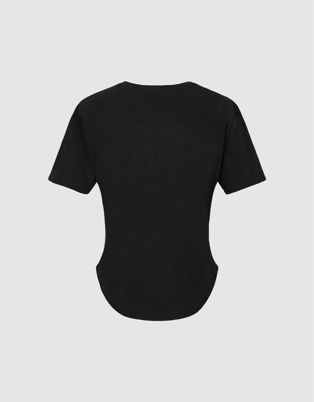 Cut-Out Crew Neck Straight T-Shirt