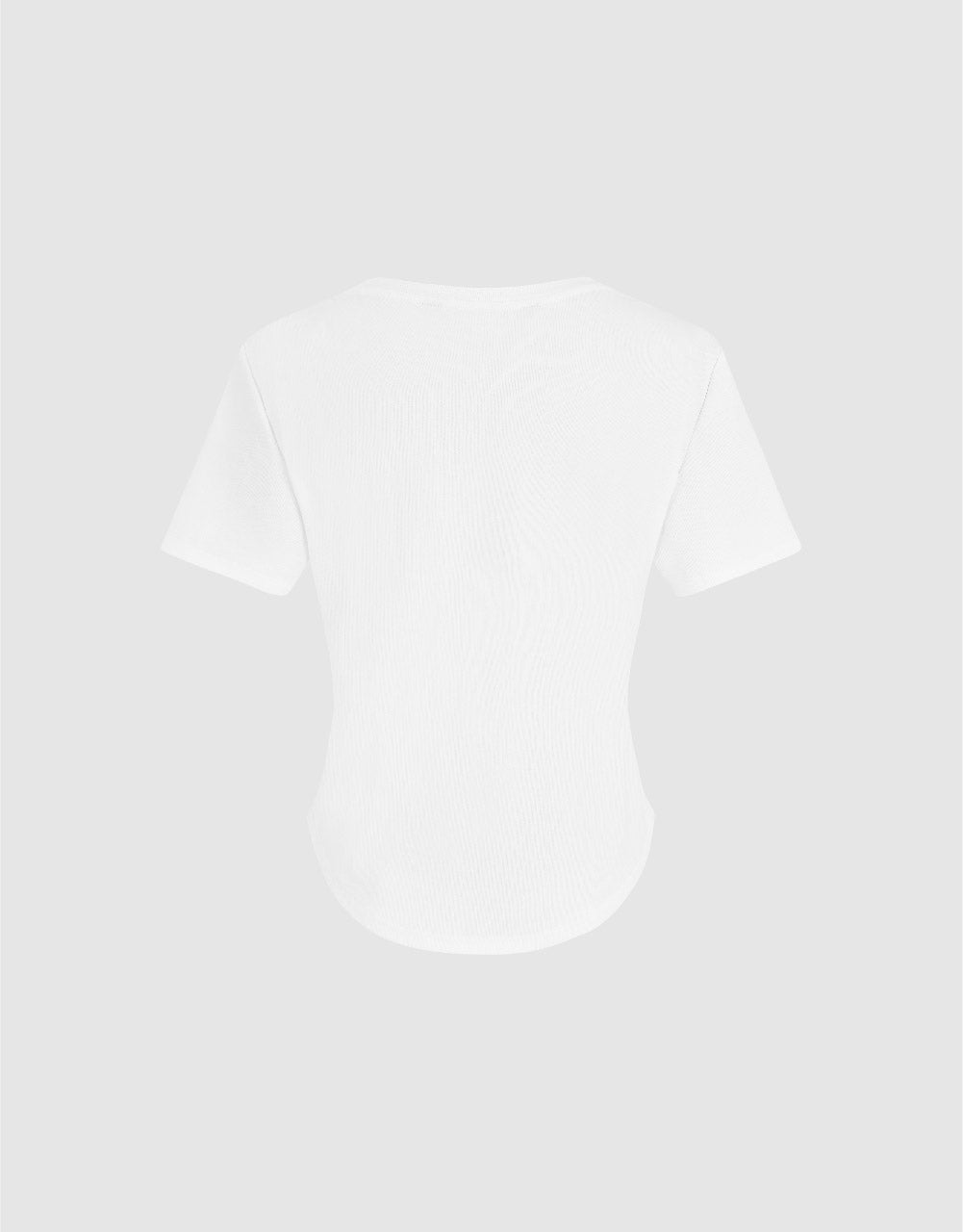 Cut-Out Crew Neck Straight T-Shirt