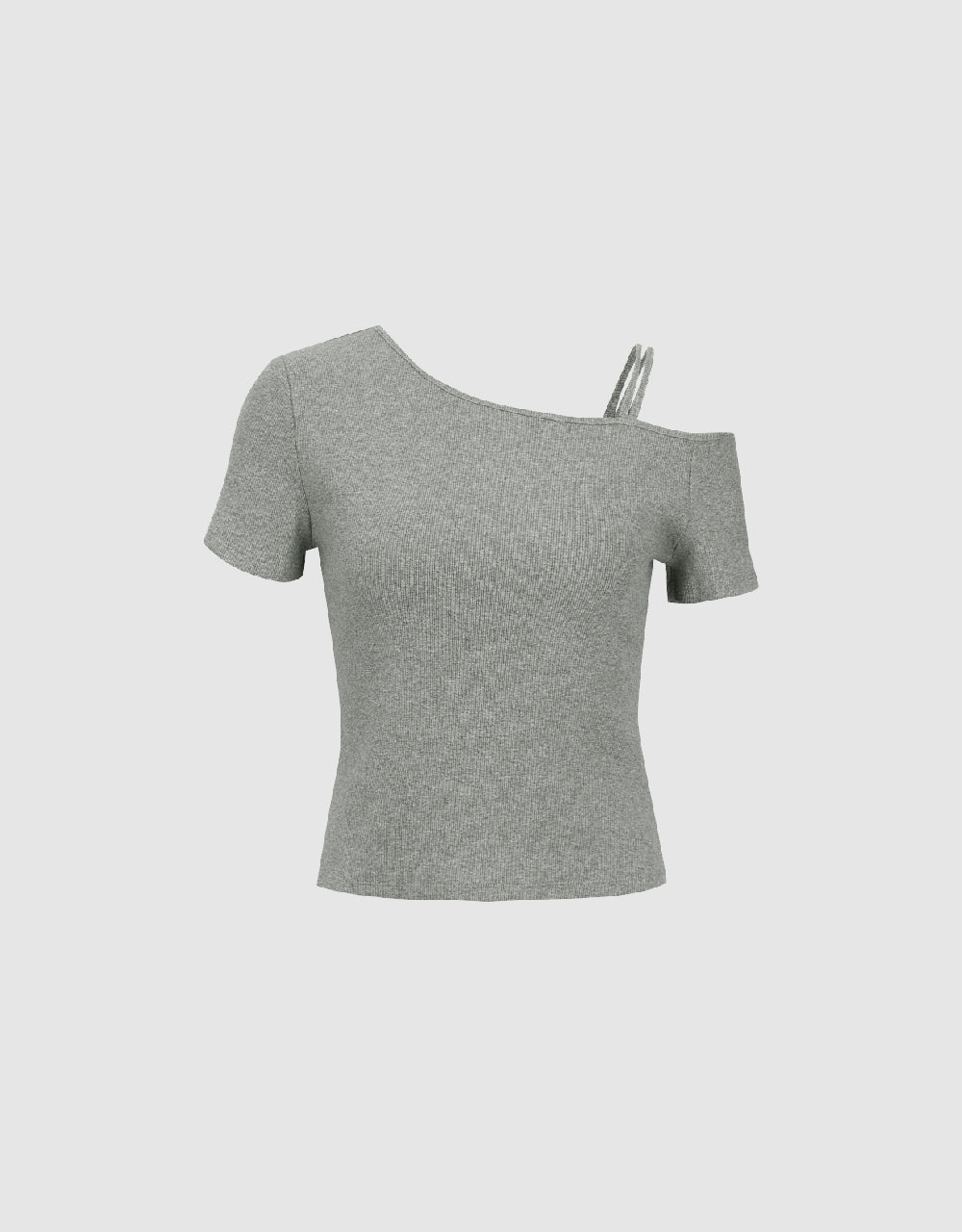 One Shoulder Knitted Skinny T-Shirt