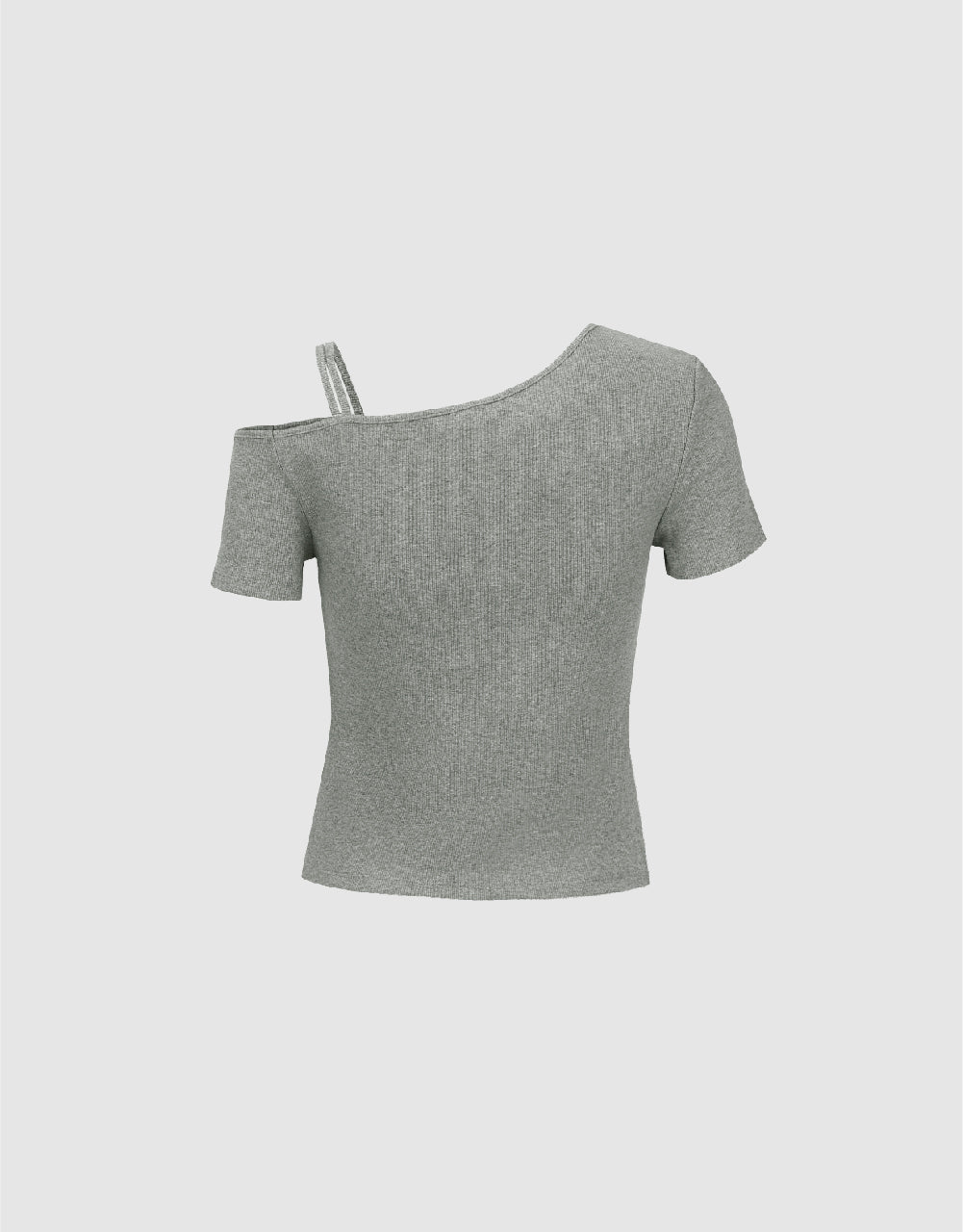 One Shoulder Knitted Skinny T-Shirt