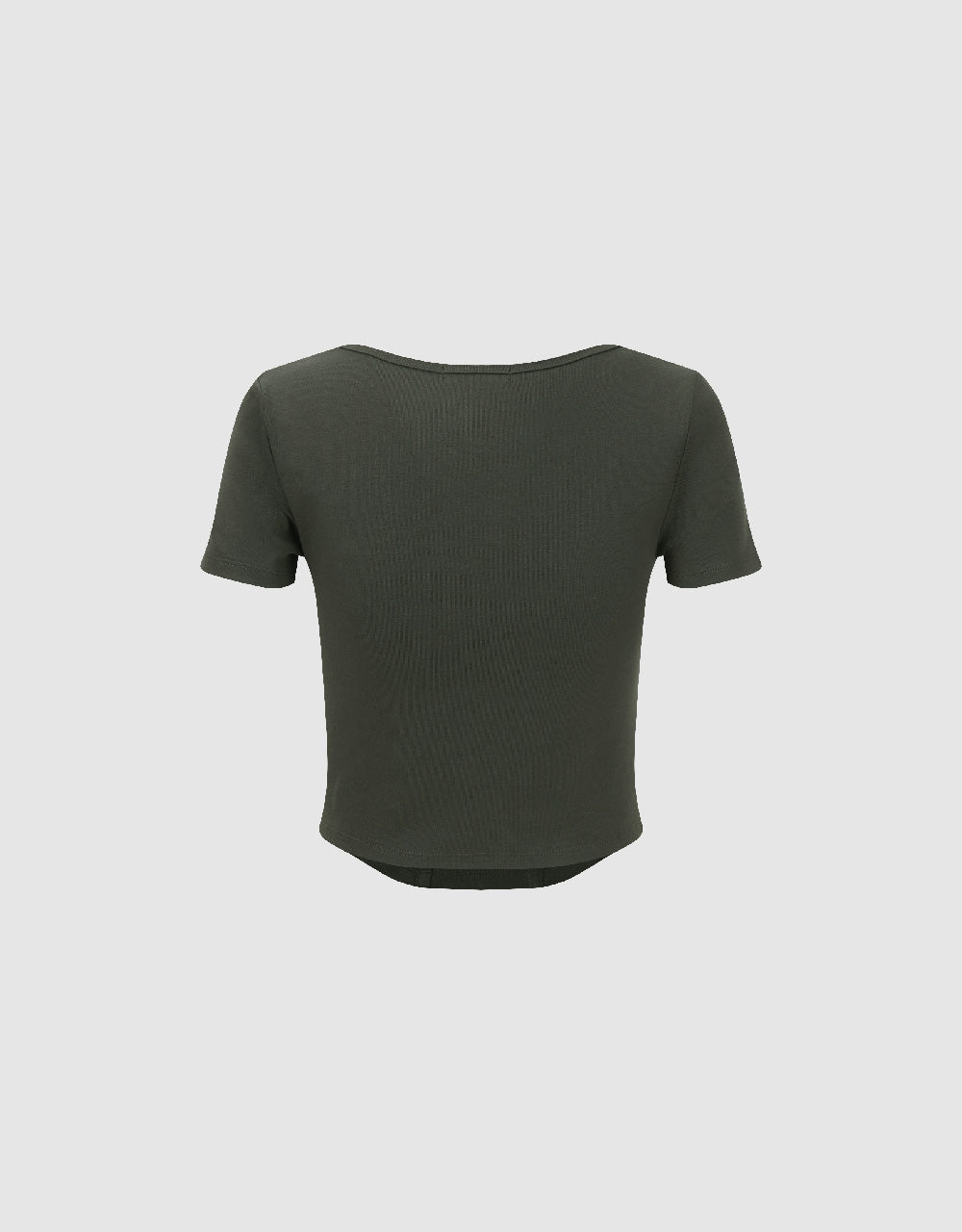 Square-cut Collar Skinny T-Shirt