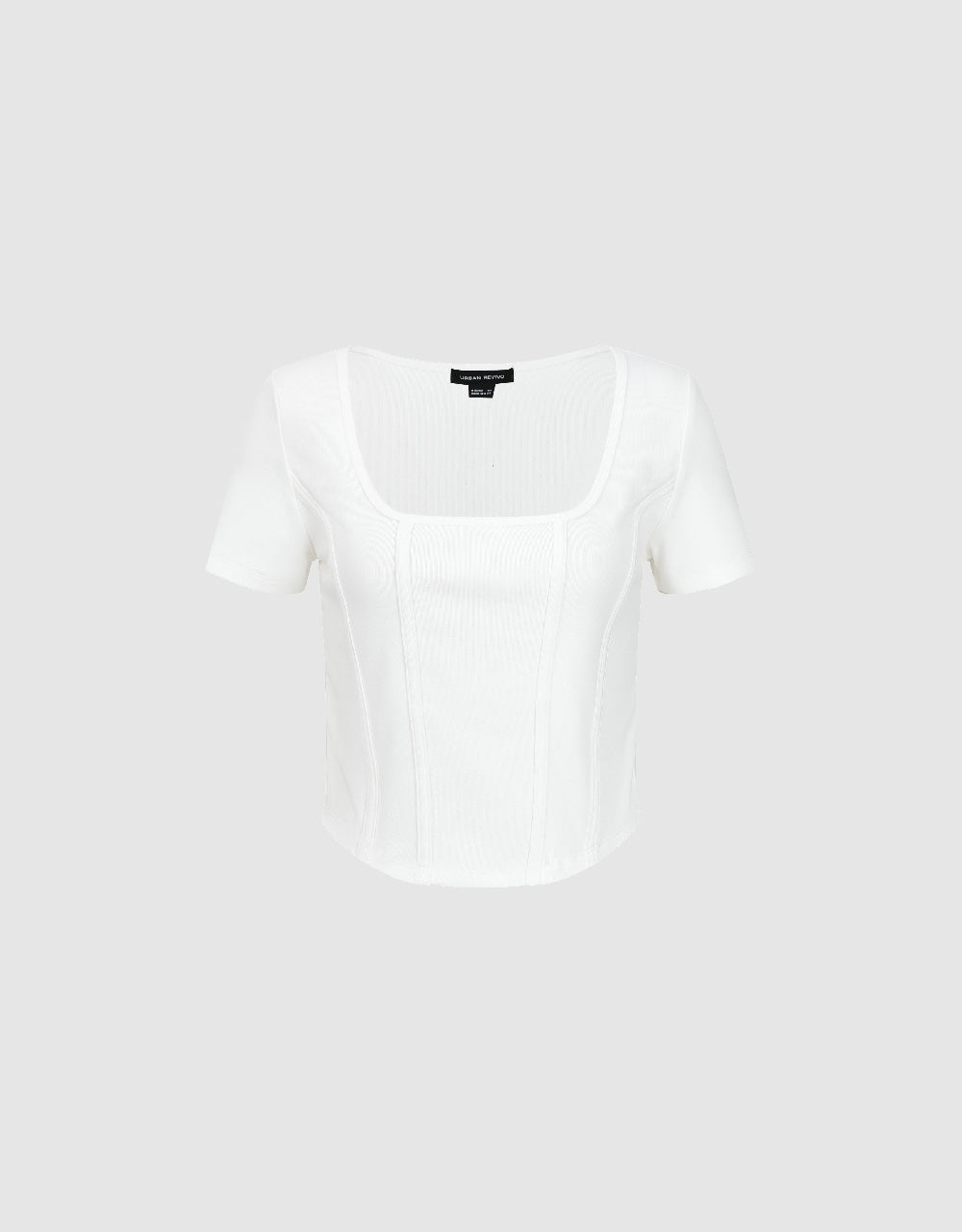 Square-cut Collar Skinny T-Shirt