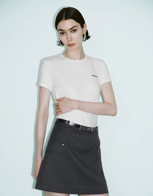 Letter Printed Crew Neck T-Shirt