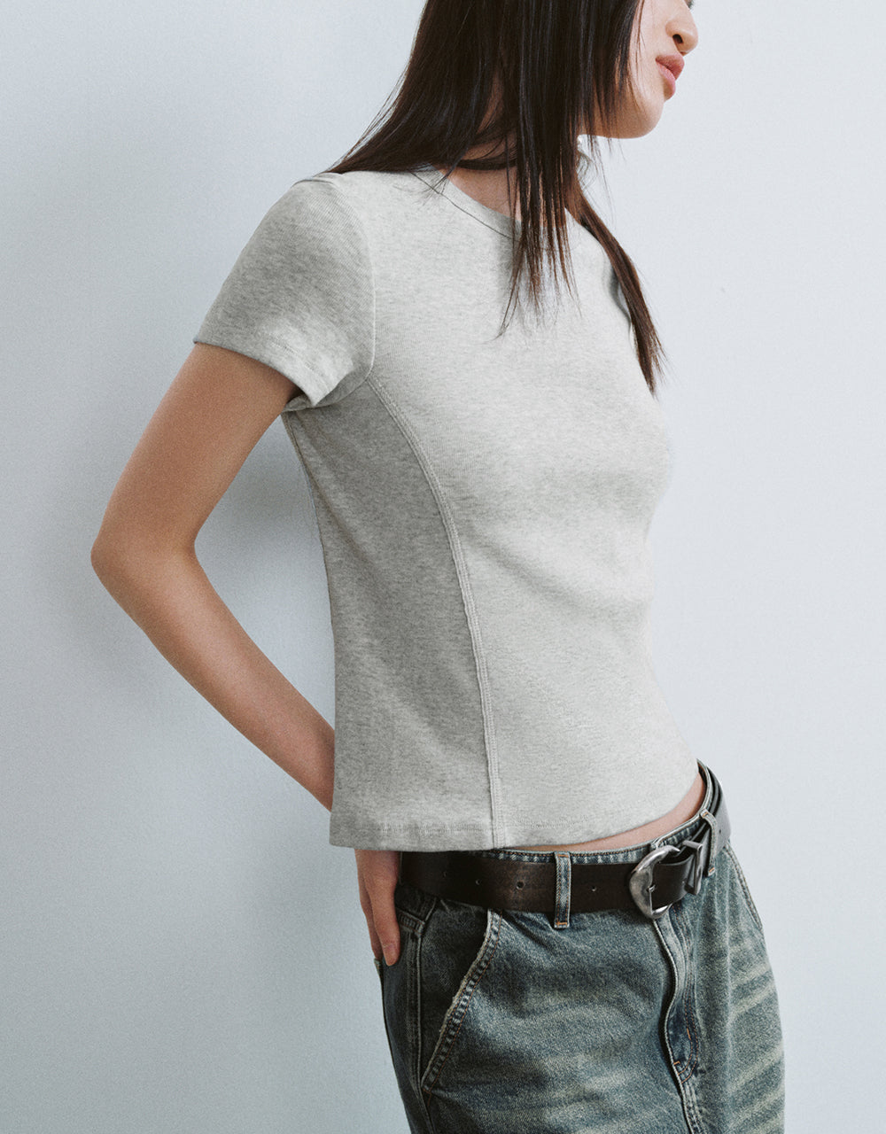 Crew Neck Skinny T-Shirt