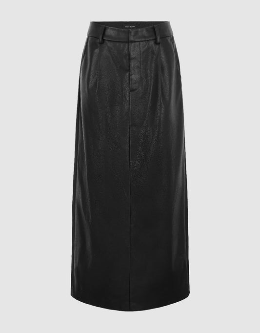 Vegan Leather Straight Skirt