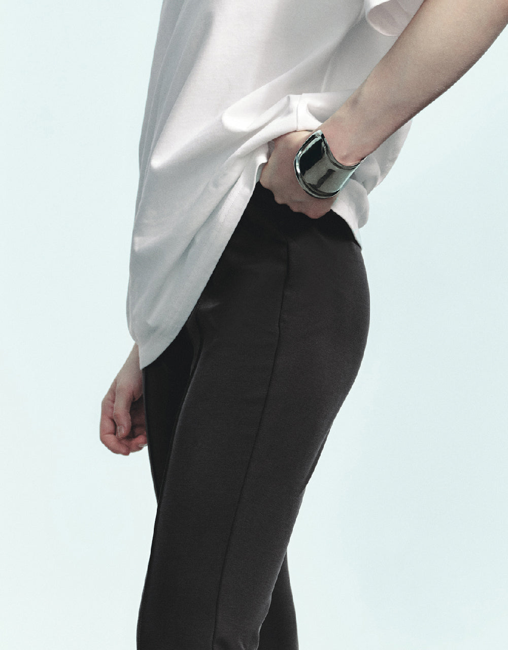 Elastic Waist Knitted Straight Pants