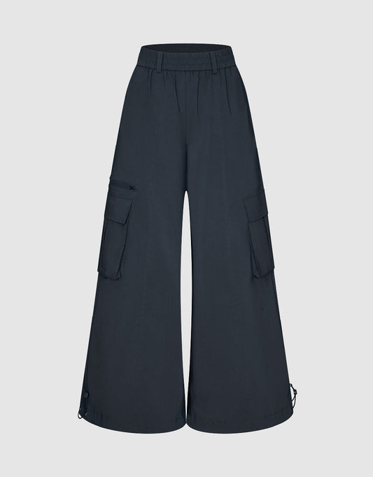 Elastic Waist Wide-Leg Pants