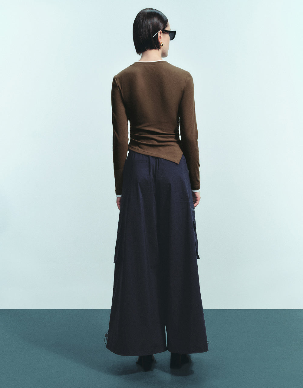 Elastic Waist Wide-Leg Pants