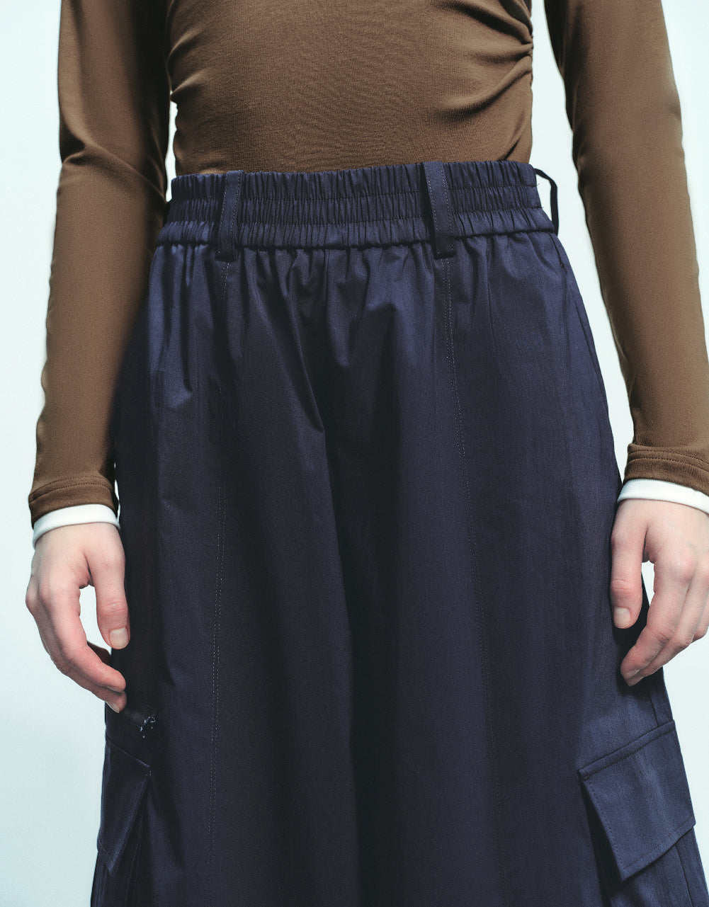 Elastic Waist Wide-Leg Pants