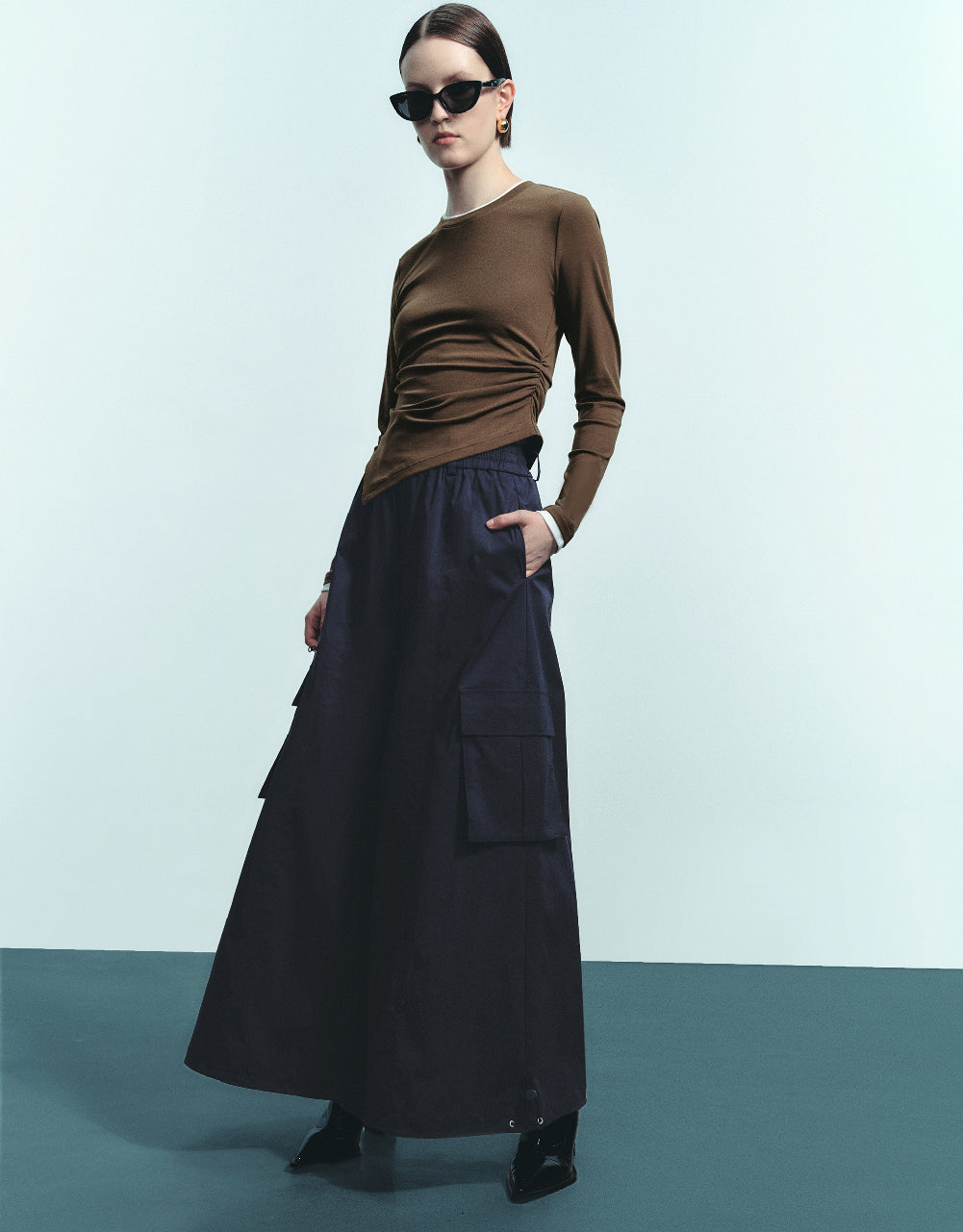 Elastic Waist Wide-Leg Pants