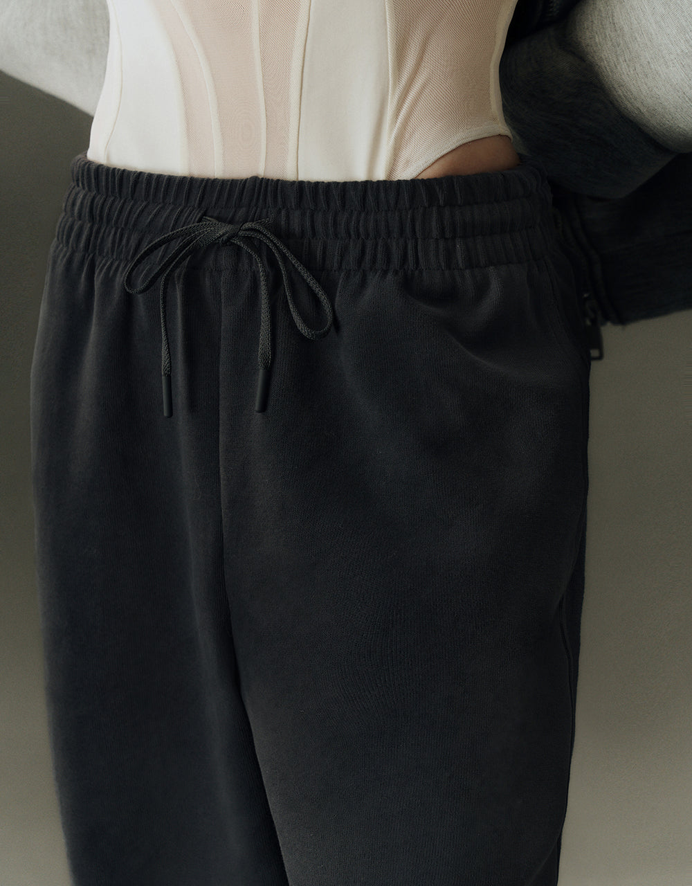 Drawstring Waist Knitted Wide-Leg Pants