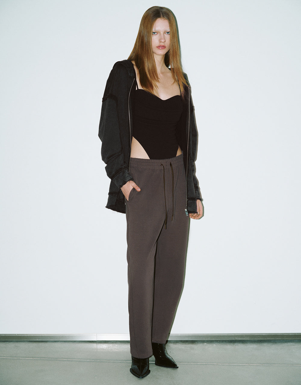 Drawstring Waist Knitted Wide-Leg Pants