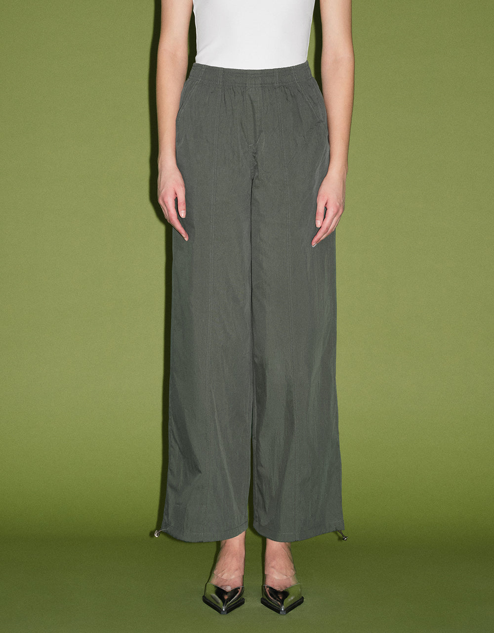 Elastic Waist Knitted Wide-Leg Pants