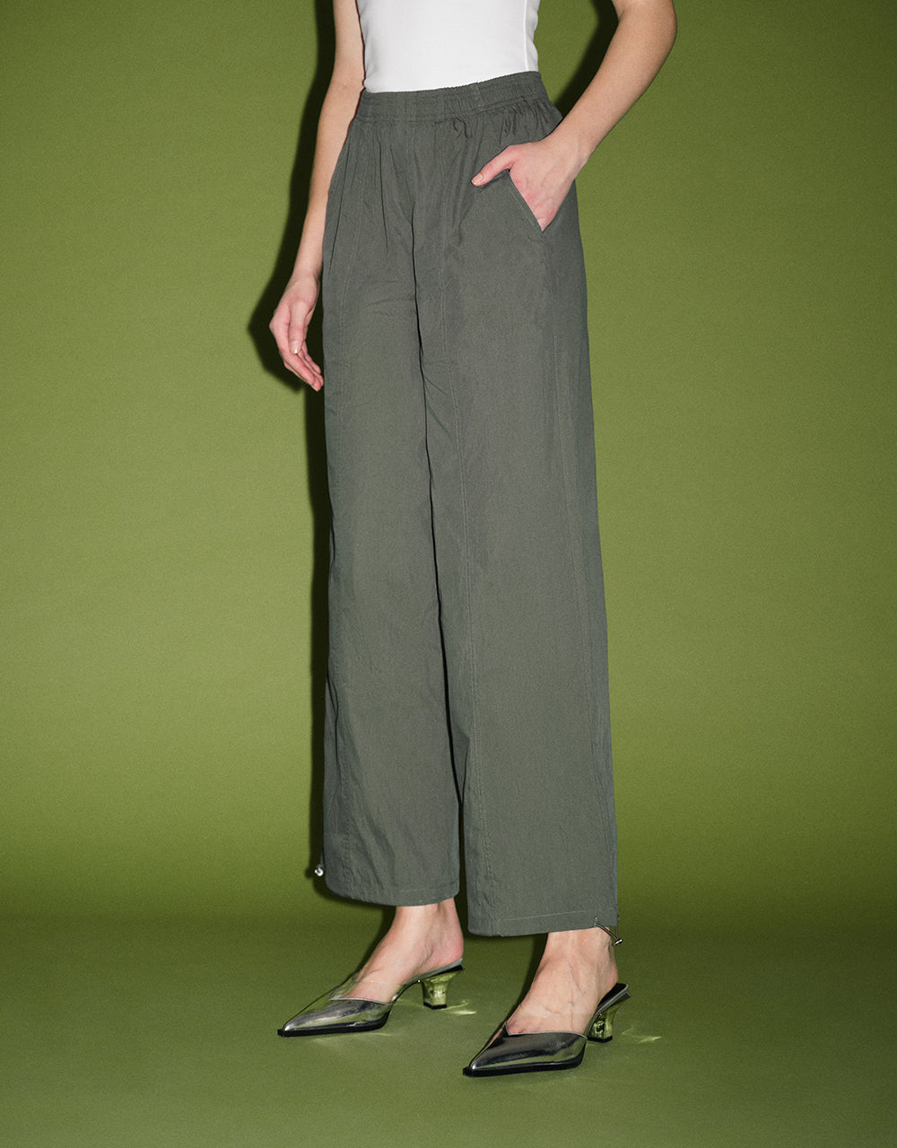 Elastic Waist Knitted Wide-Leg Pants