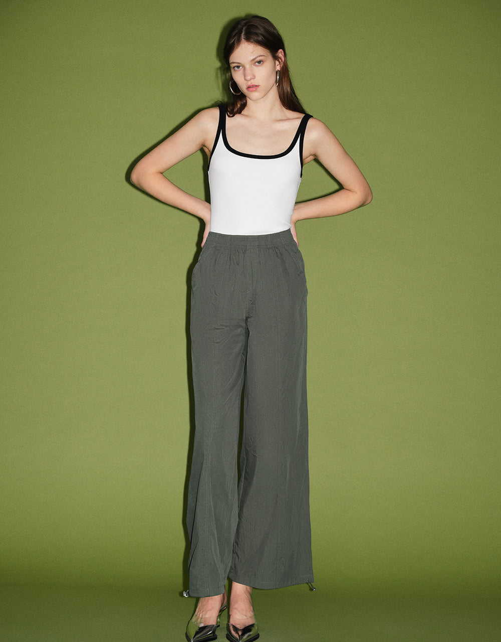 Elastic Waist Knitted Wide-Leg Pants