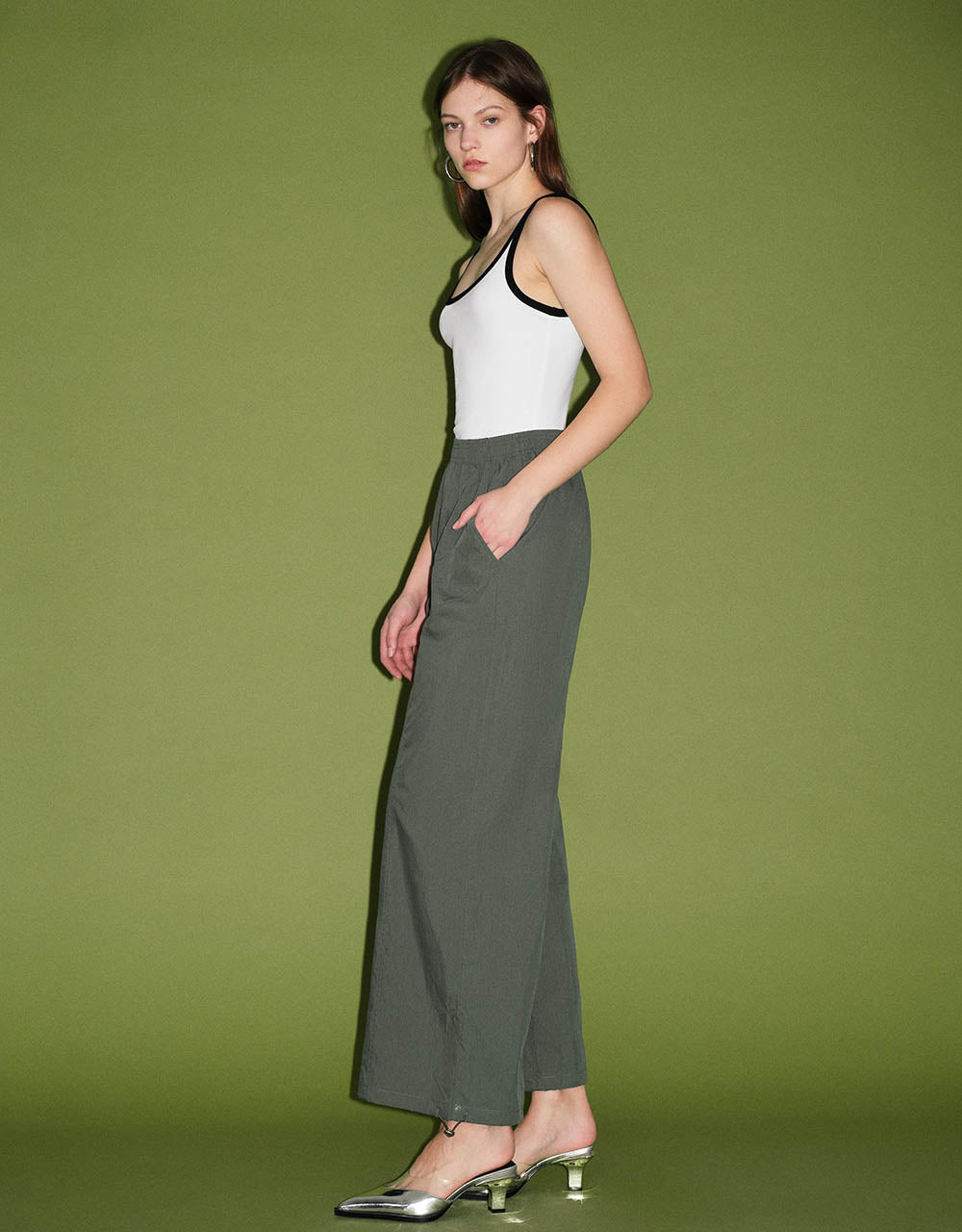 Elastic Waist Knitted Wide-Leg Pants