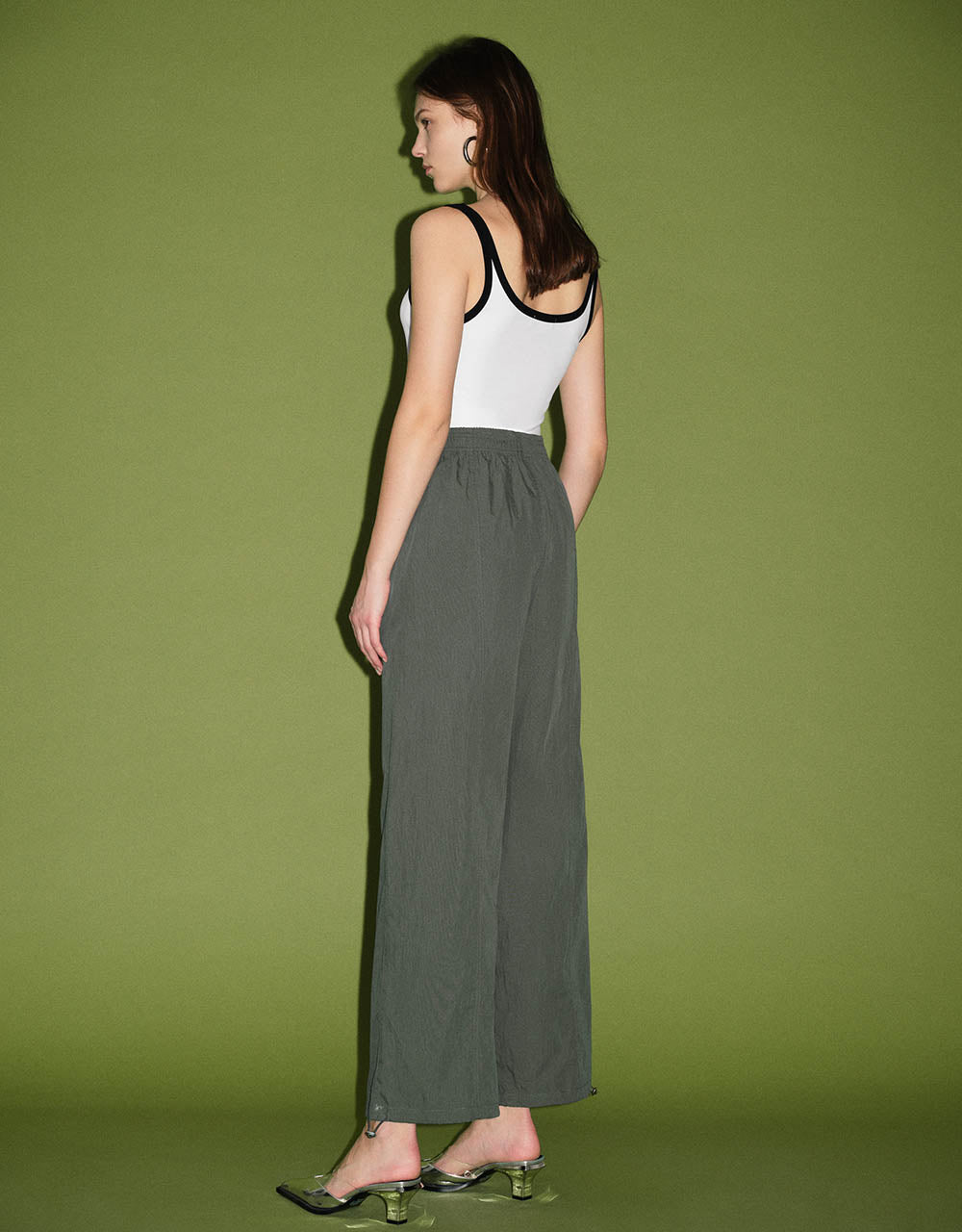 Elastic Waist Knitted Wide-Leg Pants