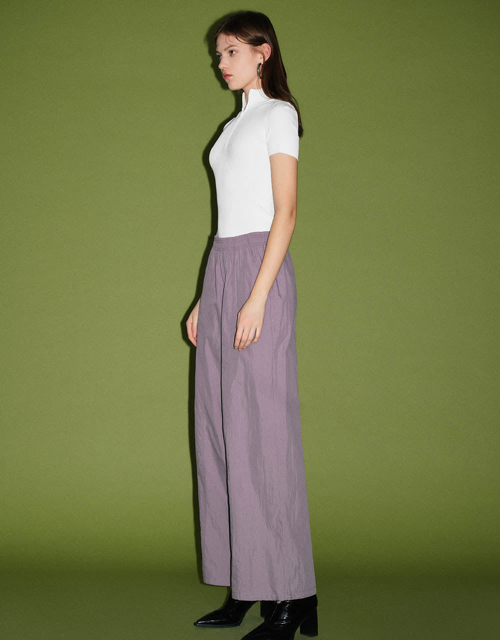 Elastic Waist Knitted Wide-Leg Pants