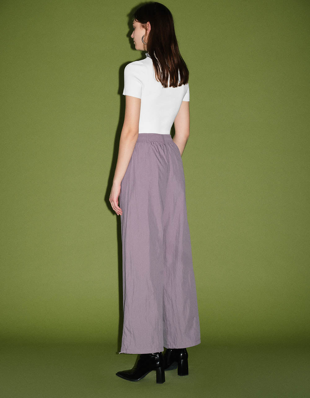 Elastic Waist Knitted Wide-Leg Pants