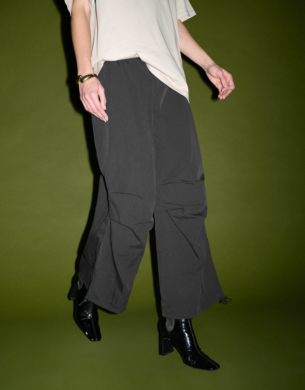 Elastic Waist Knitted Wide-Leg Pants