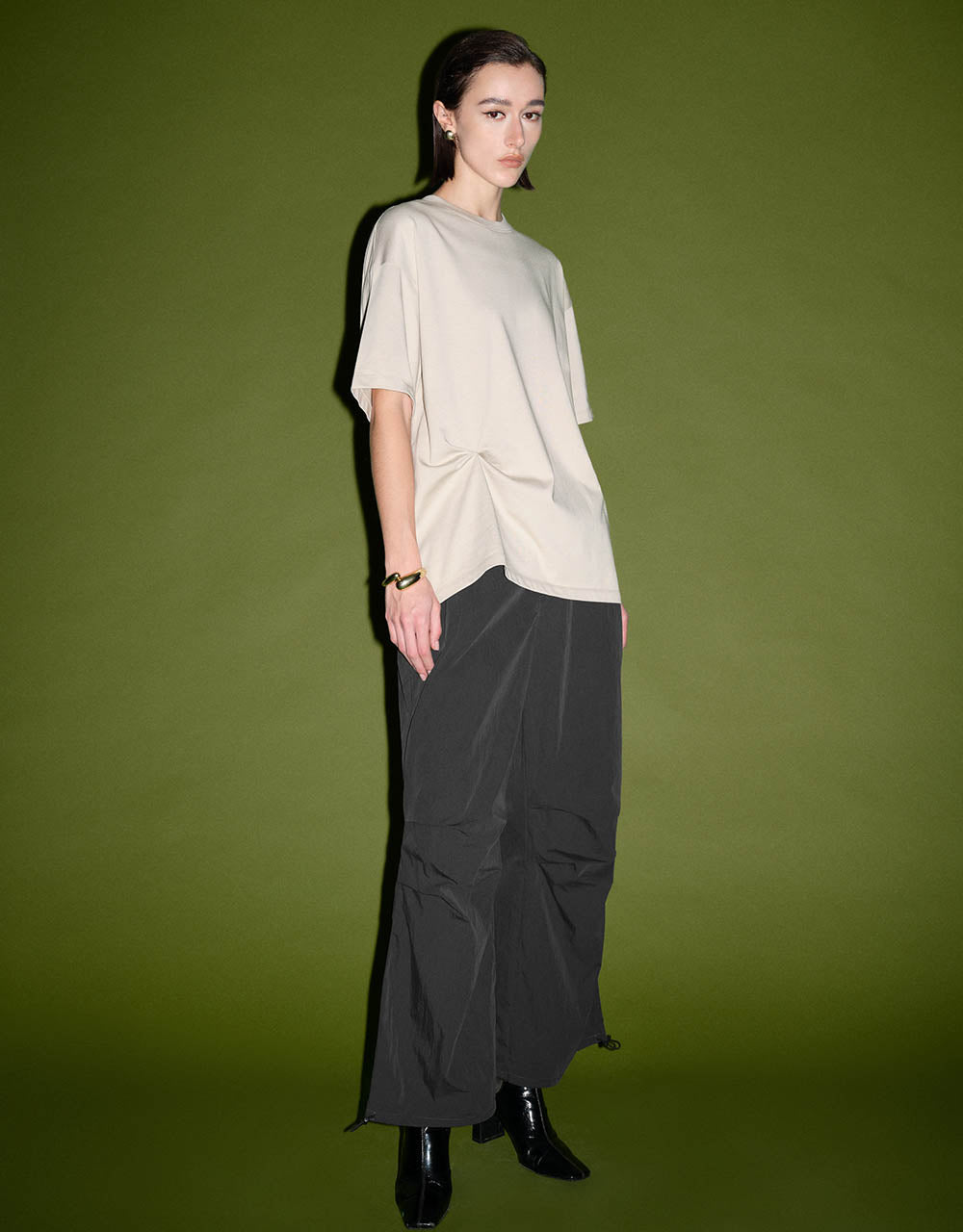 Elastic Waist Knitted Wide-Leg Pants