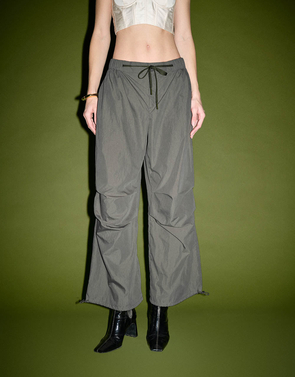 Elastic Waist Knitted Wide-Leg Pants