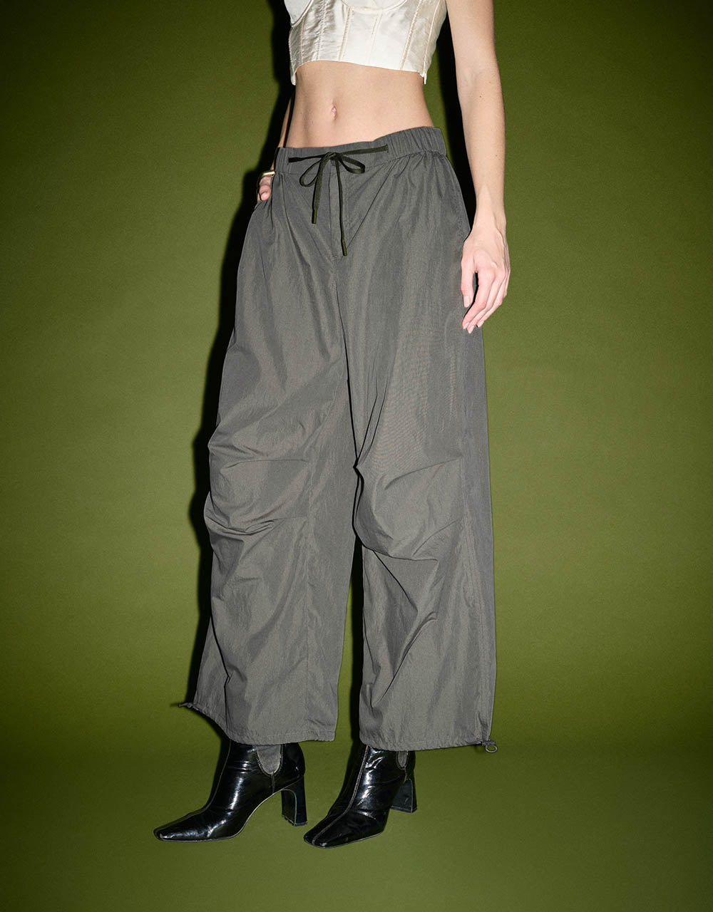 Elastic Waist Knitted Wide-Leg Pants