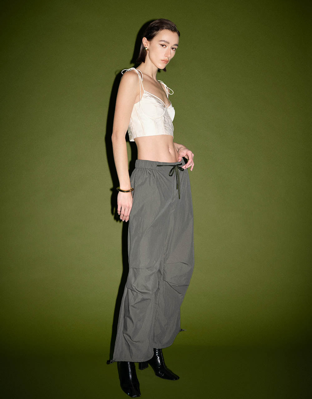 Elastic Waist Knitted Wide-Leg Pants