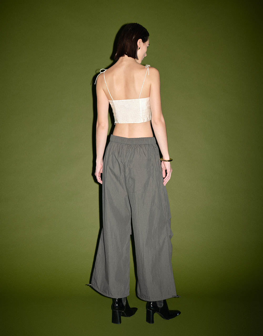 Elastic Waist Knitted Wide-Leg Pants