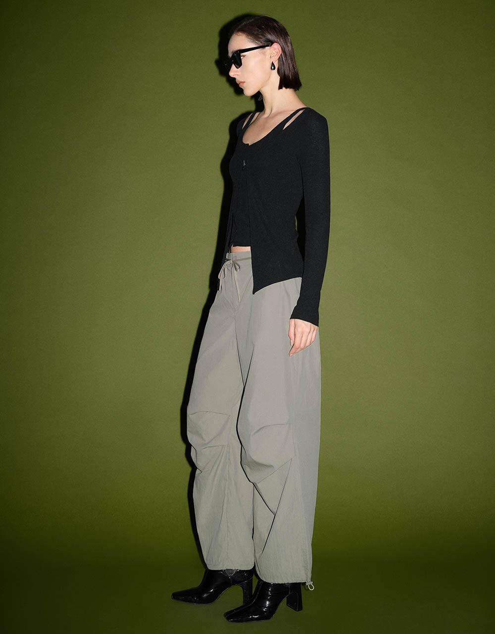 Elastic Waist Knitted Wide-Leg Pants