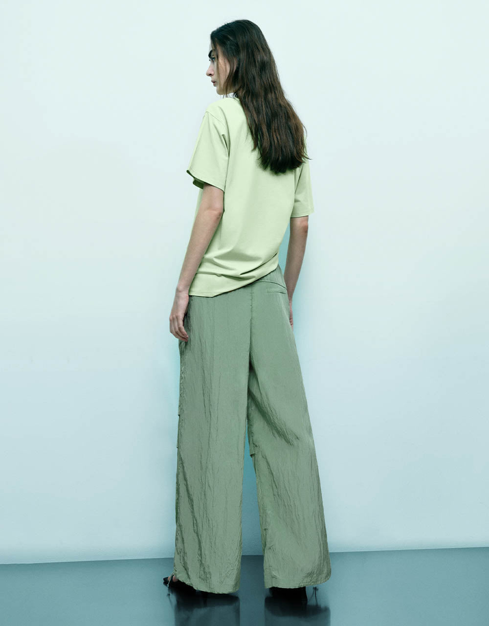 Elastic Waist Loose Wide-Leg Pants