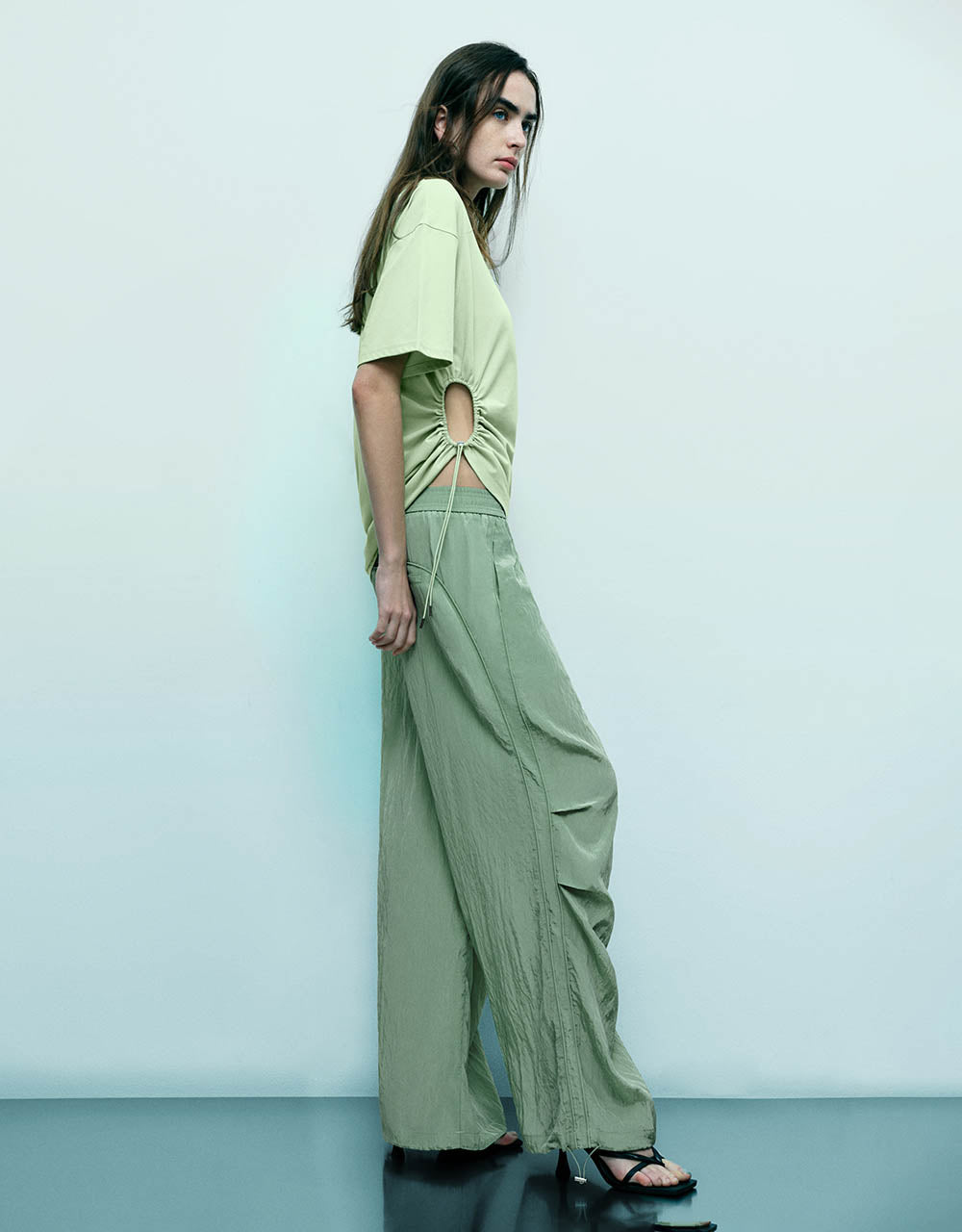 Elastic Waist Loose Wide-Leg Pants