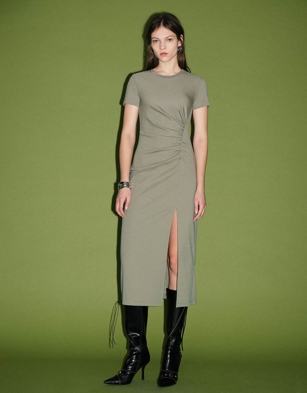 Crew Neck Skinny Knitted Dress