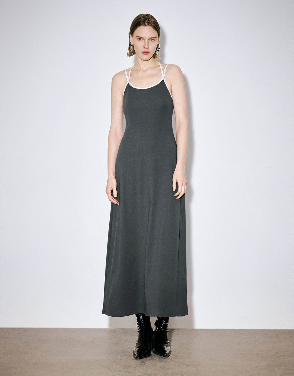 Sleeveless U Neck A-Line Dress