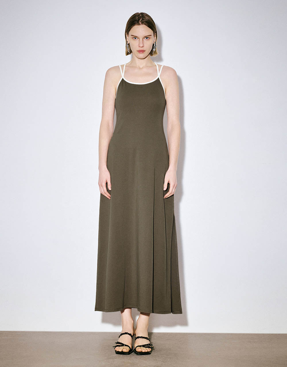 Sleeveless U Neck A-Line Dress