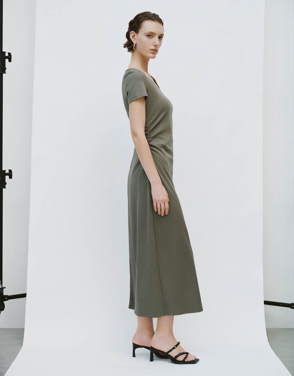 Squar-cut Collar Skinny Dress